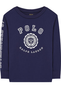 Хлопковый лонгслив с принтом Polo Ralph Lauren