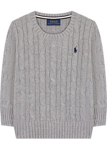 Хлопковый пуловер фактурной вязки Polo Ralph Lauren