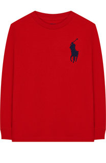 Хлопковый лонгслив с нашивкой Polo Ralph Lauren