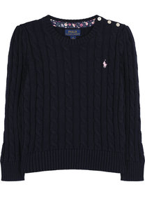 Хлопковый пуловер фактурной вязки Polo Ralph Lauren