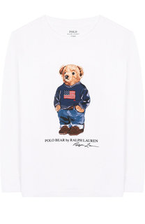 Хлопковый лонгслив с принтом Polo Ralph Lauren