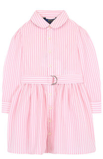 Хлопковое платье-рубашка с поясом Polo Ralph Lauren