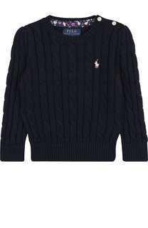 Хлопковый пуловер фактурной вязки Polo Ralph Lauren