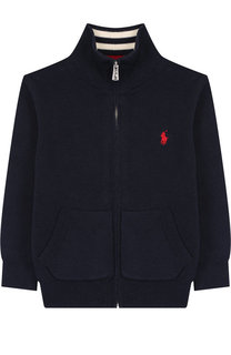 Хлопковый кардиган на молнии с воротником-стойкой Polo Ralph Lauren