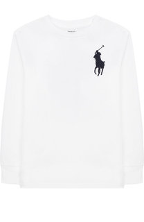 Хлопковый лонгслив с нашивкой Polo Ralph Lauren