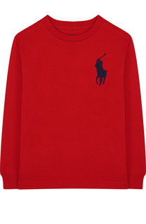 Хлопковый лонгслив с нашивкой Polo Ralph Lauren