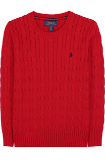 Хлопковый пуловер фактурной вязки Polo Ralph Lauren