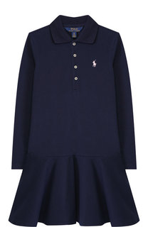 Хлопковое платье с логотипом бренда Polo Ralph Lauren