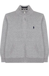 Хлопковый кардиган на молнии с воротником-стойкой Polo Ralph Lauren