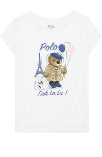 Хлопковая футболка с принтом Polo Ralph Lauren