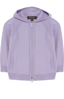 Кашемировый кардиган на молнии с капюшоном Loro Piana