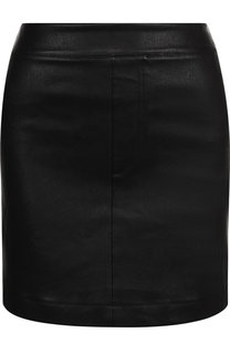 Однотонная кожаная мини-юбка Helmut Lang