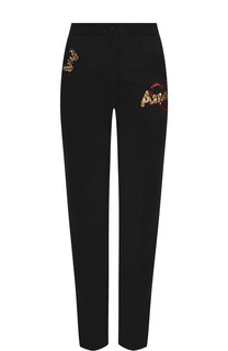 Укороченные шерстяные брюки с декоративной отделкой Dolce & Gabbana