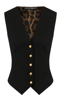 Приталенный жилет с контрастными пуговицами Dolce & Gabbana