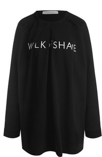 Хлопковое мини-платье с логотипом бренда Walk of Shame