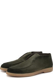 Замшевые ботинки без шнуровки Santoni