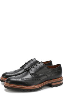 Кожаные дерби с брогированием Kiton