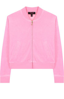 Хлопковый кардиган на молнии с принтом на спине Juicy Couture