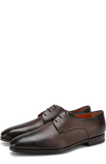 Кожаные дерби на шнуровке Santoni
