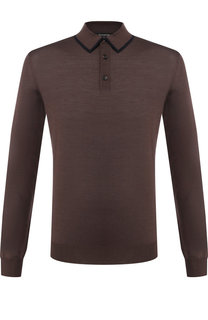 Поло с длинными рукавами из смеси шерсти и шелка Ermenegildo Zegna