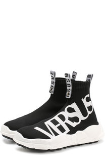 Текстильные кроссовки с логотипом бренда Versus Versace