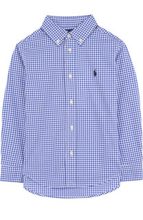 Хлопковая рубашка с воротником button down Ralph Lauren