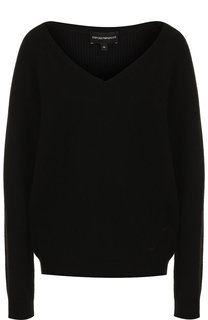 Однотонный пуловер с V-образным вырезом Emporio Armani