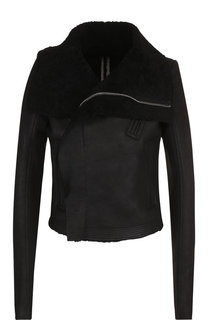 Кожаная куртка на меховой подкладке Rick Owens