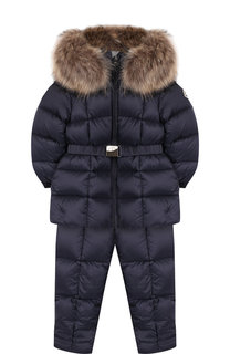 Комплект из пуховой куртки и комбинезона на подтяжках Moncler Enfant