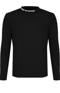 Хлопковая футболка с длинными рукавами Emporio Armani