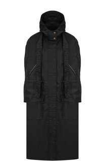 Однотонное пальто с капюшоном и воротником-стойкой Valentino