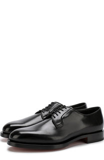 Кожаные дерби на шнуровке Santoni