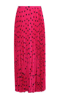 Плиссированная шелковая юбка-миди с принтом Valentino