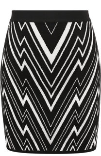 Вязаная мини-юбка на молнии Balmain
