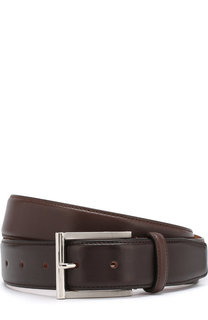 Кожаный ремень с металлической пряжкой Santoni