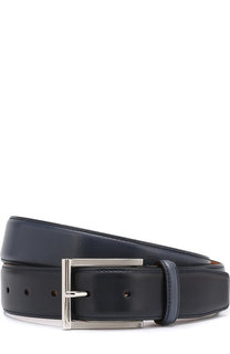 Кожаный ремень с металлической пряжкой Santoni