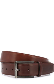 Кожаный ремень с металлической пряжкой Santoni