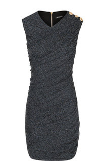 Приталенное мини-платье с драпировкой Balmain