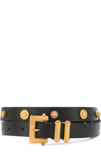Кожаный ремень с металлической пряжкой Versace