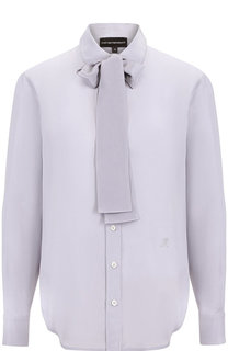 Шелковая блуза с воротником аскот Emporio Armani