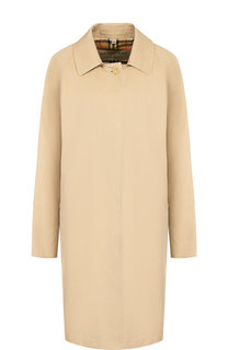 Однотонное хлопковое пальто прямого кроя Burberry