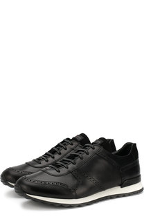 Кожаные кроссовки на шнуровке Kiton