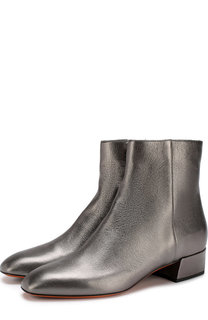 Ботильоны из металлизированной кожи на низком каблуке Santoni