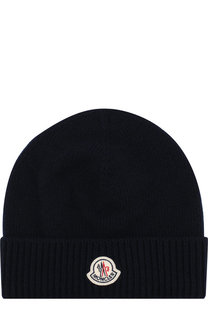 Шерстяная шапка с логотипом бренда Moncler