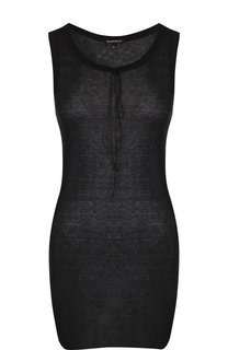 Однотонный удлиненный топ из смеси хлопка и вискозы Ann Demeulemeester