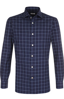 Хлопковая рубашка в клетку Kiton