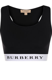 Укороченный топ с логотипом бренда Burberry