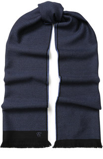 Шерстяной шарф с бахромой Canali