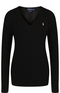 Вязаный хлопковый пуловер с V-образным вырезом Polo Ralph Lauren