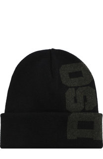 Шерстяная шапка с логотипом бренда Dsquared2